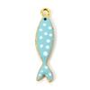 5pz Pesce Blu Verde Smaltato Paillettes Ciondoli Lega a Base di Zinco Animali Ciondoli DIY Collana Orecchini per Donne Componenti per Gioielli