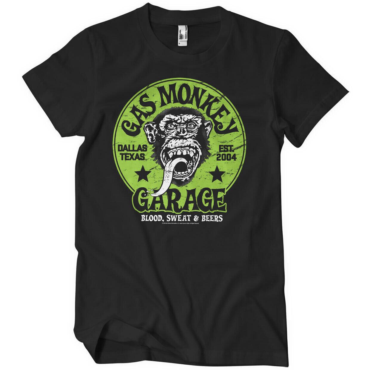 Licenza Ufficiale Gas Monkey Garage Verde Logo T-Shirt XL