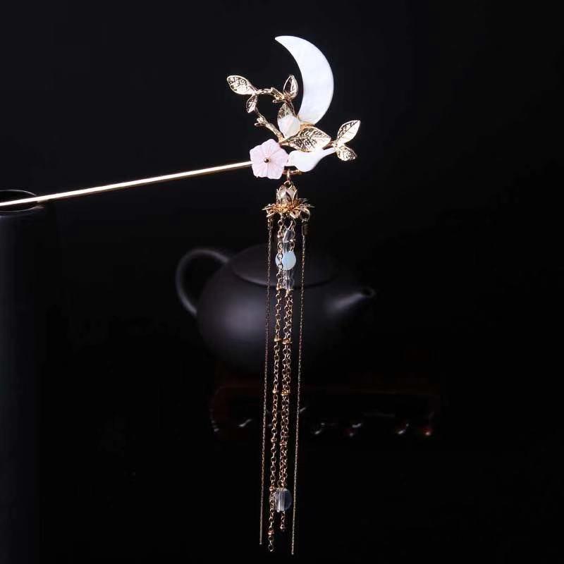 Ancient Style Hanfu Headdress Tassel Hairpin Set - Fairy-Inspired Chinese Costume Hair Accessories for Women