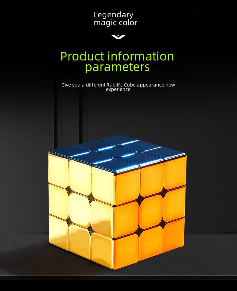 Légende: Holy Hand Triple Cube - Cube de Vitesse Magnétique Coloré et Électroplaqué pour Compétitions Professionnelles et Amusantes Éducatives