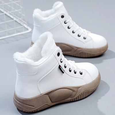 Thick Bottom Women's Shoes Heightened Padded Casual High-top Shoes Female 2023 Fall and Winter New Fashion Round Head Women's Shoes