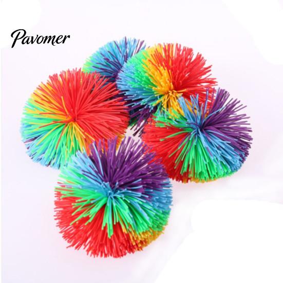 Stress Relief Ball 1/2/10/15Pcs Silicone Monkey Stringy Anxiety Colorful Sensory Portable Bounce Travel Rainbow Fidget Bouncy Pom Party Favors