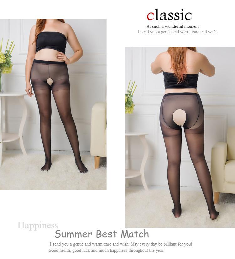 Plus Size Crotchless Ultra-Thin Summer Stockings - Sexy, Anti-Snag Women's Hosiery