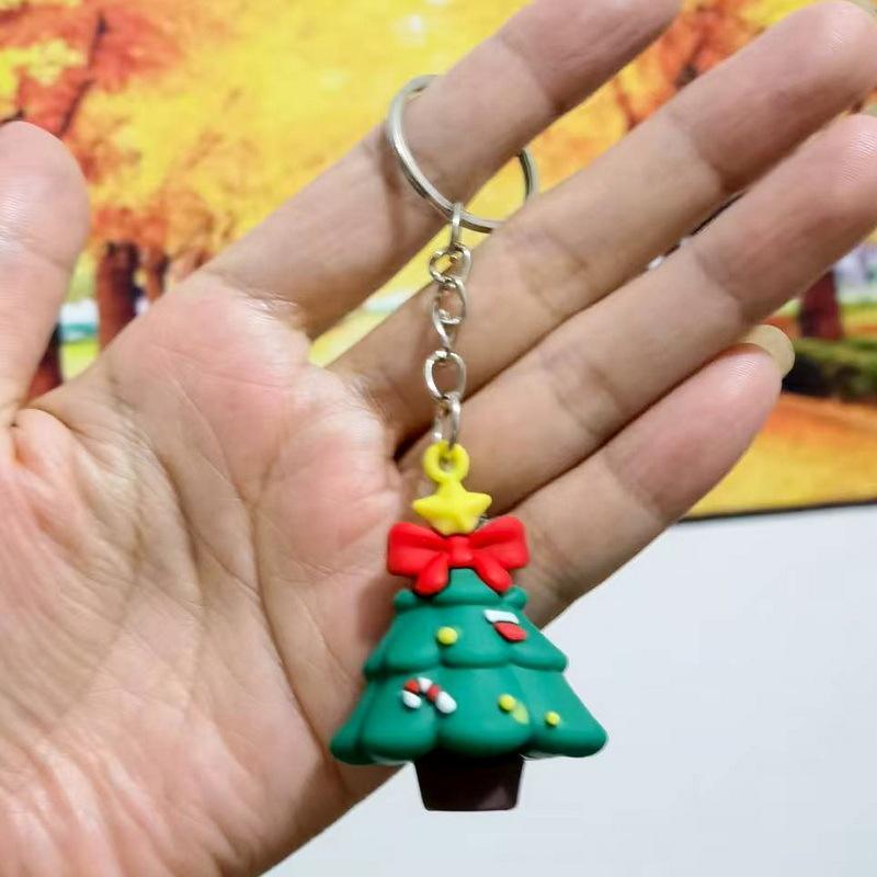 Cartoon Weihnachts Silikon Schlüsselanhänger Nikolaus Rentier Schneemann Formen Langlebige Taschendekoration für Weihnachtsgeschenke Tägliche Nutzung