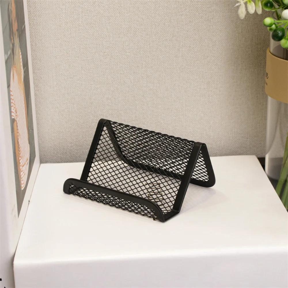 High Quality Portable Mesh Business Card Holder Metal Multi-purpose Name Card Stand Durable Cell Phone Holder