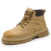 Nouvelles bottes Martin rétro mi-haut à semelles épaisses amortissantes confort extérieur daily commuter locomotive grandes bottes jaunes