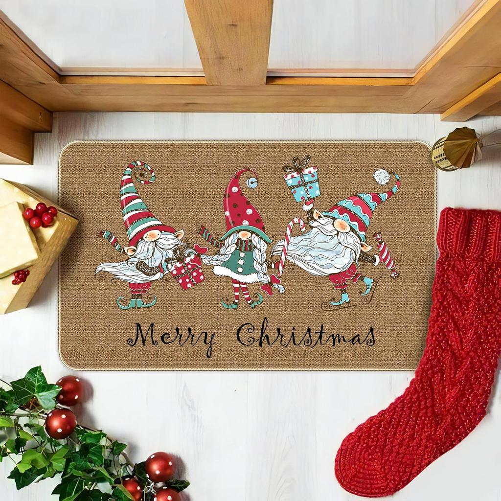 Merry Christmas Doormat Winter Season Non-Slip Indoor Area Rugs Entrance Welcome Floor Mats Home Decoration