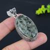 Seraphinite Gemstone Handmade 925 Sterling Silver Jewelry Pendant 2.29" G6I36