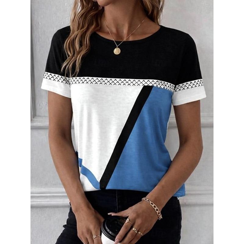 Women's T Shirt Print Abstract Vintage Short Sleeve Long Sleeve Crew Neck Round Neck Regular Tops