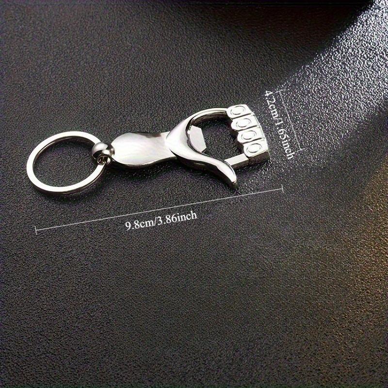 Heavy Duty Stainless Steel Bottle Opener Keychain ,One Touch Lever Mechanism, Ergonomic Grip Design, Rust Resistant , Durable for Home, Bar, Party