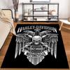 Harley Davidson Skull Wing Pattern Motorcycle Rug Black Style Carpet Suitable for use as an anti-slip for living room bedroom sofas