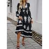 Women's Dresses Elegant Printed V Neck A-line Dresses