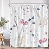 Eucalyptus Leaves Shower Curtains Autumn Brown Leaf Watercolour Plants Modern Bath Curtain Polyester Fabric Home Bathroom Decor
