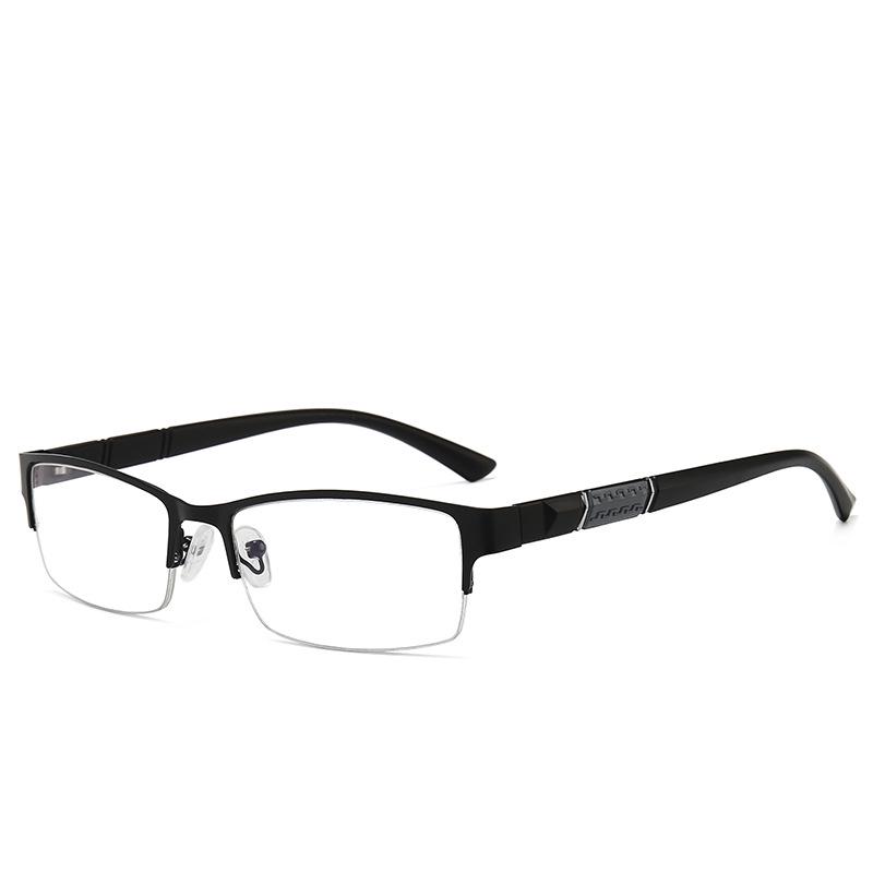 Men's Half-Rim Anti-Fatigue Prescription Glasses - Anti-Radiation Protective Eyewear for Myopia