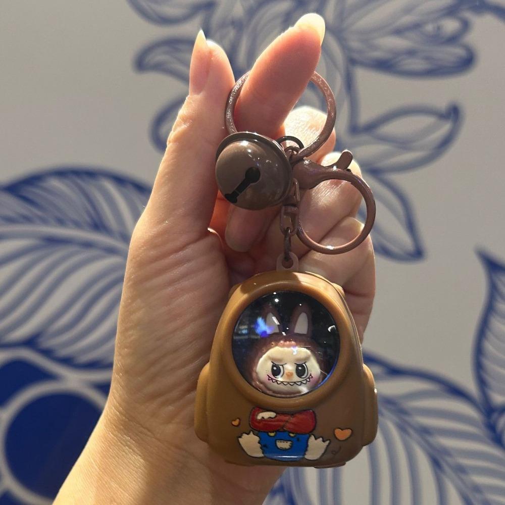 Knock Cute Bear Schoolbag Night Light Keychain Bag Pendant Internet Celebrity Atmosphere Light Keychain Car Keychain