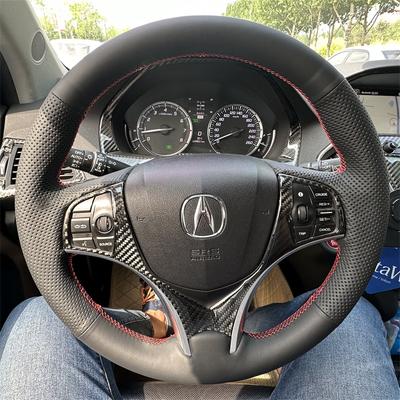 Hand Stitched Leather Suede Non-slip Car Steering Wheel Cover for Acura CDX TL MDX RDX ZDX Interior Accessories