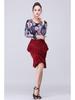 Women's Latin Dance Practice Skirt - Adult Ruffle Hem Performance Wear