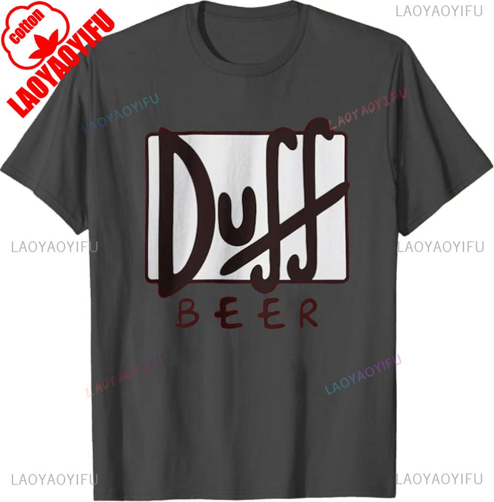 Duff Pivo Unisex Tričko Dárek pro fanouška Moe's Bar Pití Homer Simpson Duffman Oblečení Vtipné TV Show Tričko Vintage Kreslené Zboží bavlna