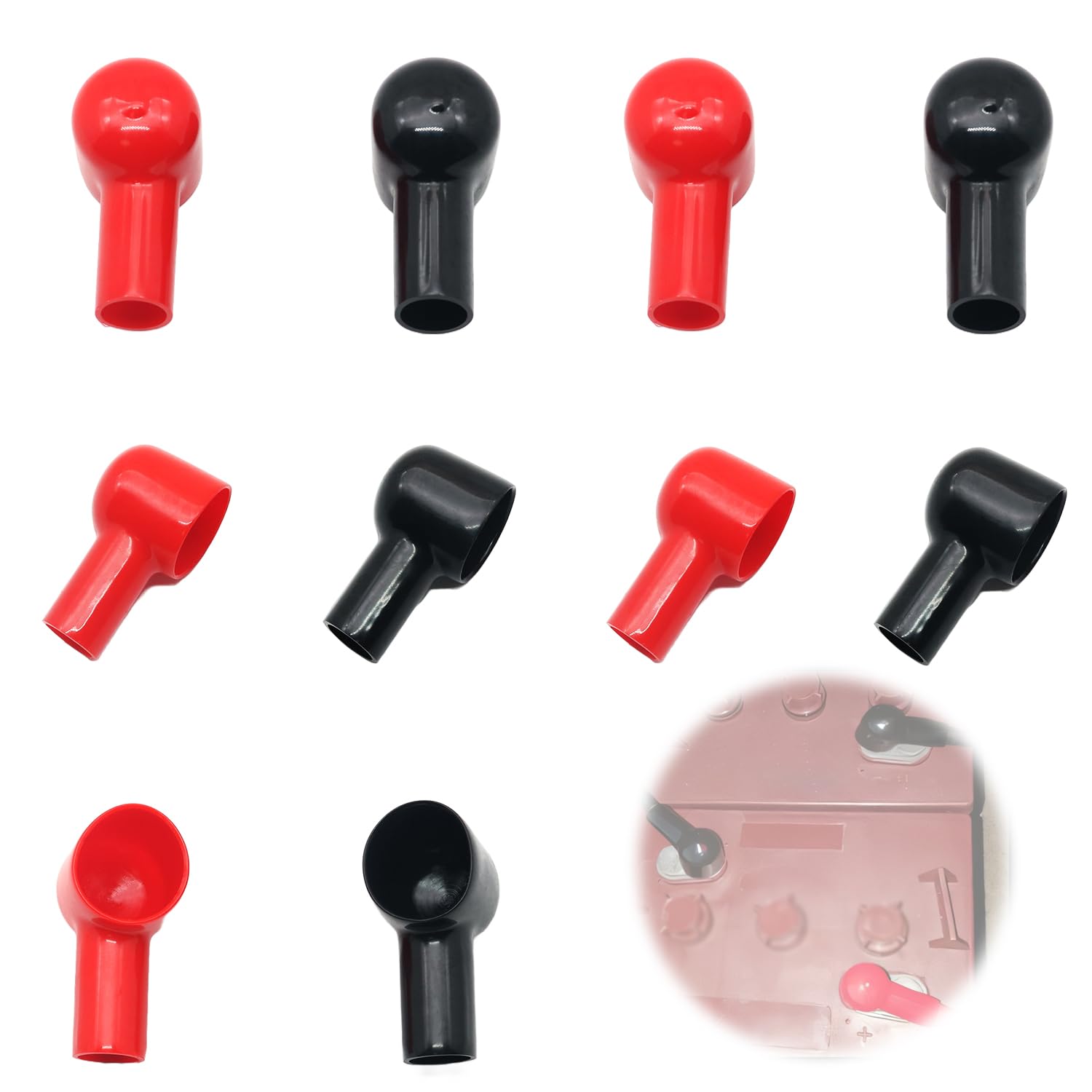 

LYHMHAMY Terminal Covers [Set of 10] Insulated Rubber Cover, Flame Retardant Insulation, High