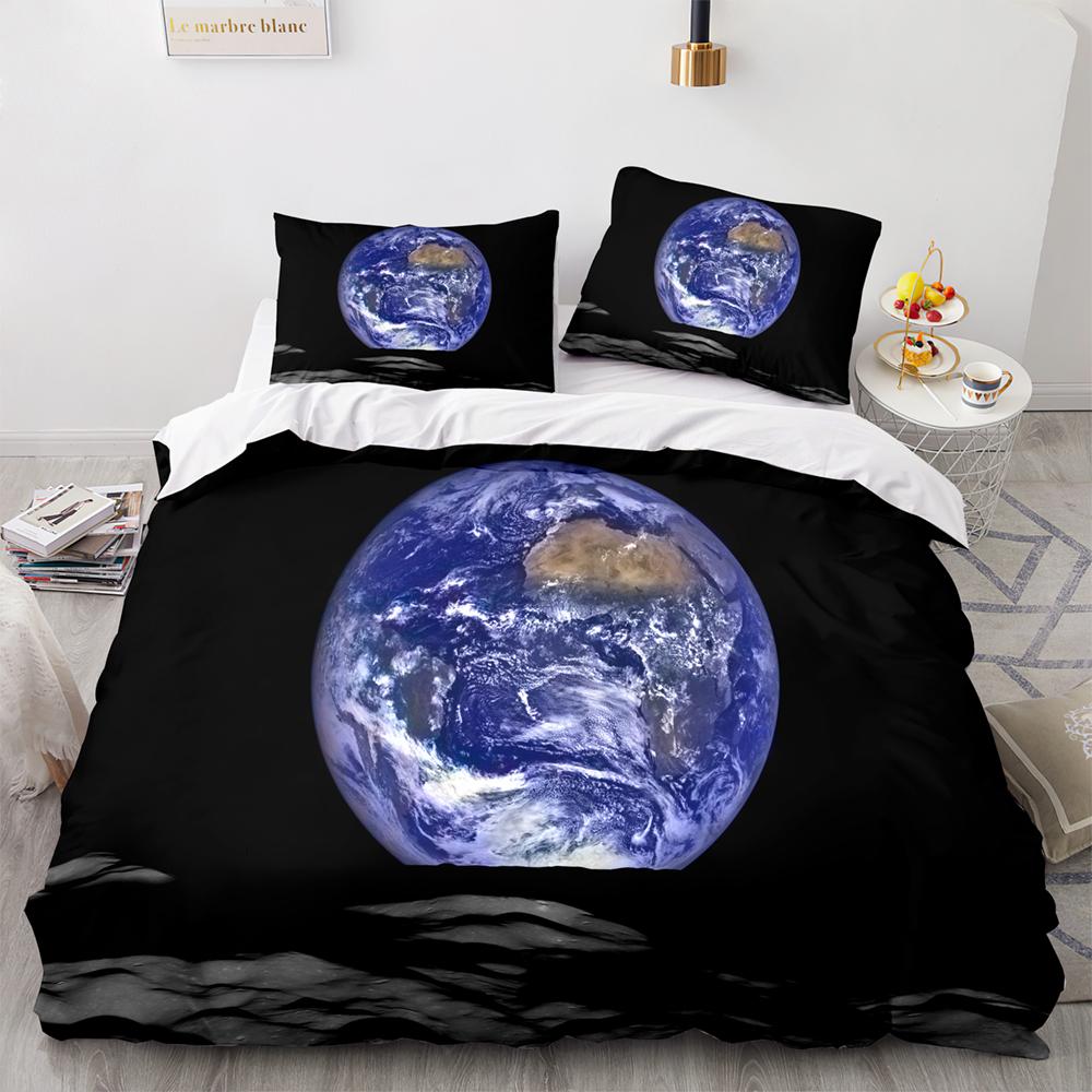 Earth Beding Set Single Twin Ful Quen King-Sized Dimensionsd Dimensions Universe Planet Bed Linen Set Aldult Kid Bedrom thre-piece suits 3D Pri