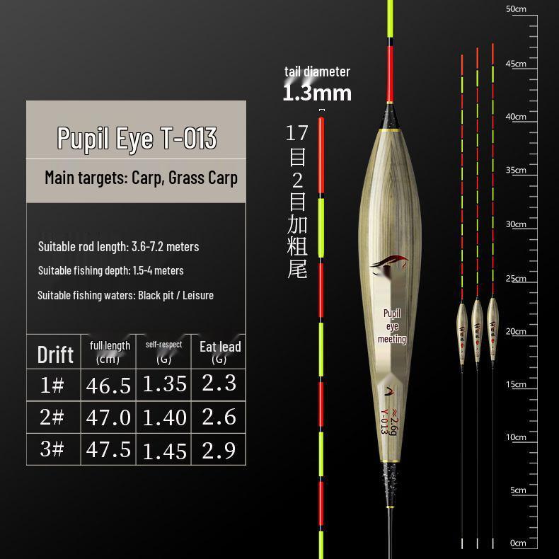 High Sensitivity Eye Black Fishing Float: Super Eye-Catching, Thickened Tail for Light Bite Crucian Carp Fishing