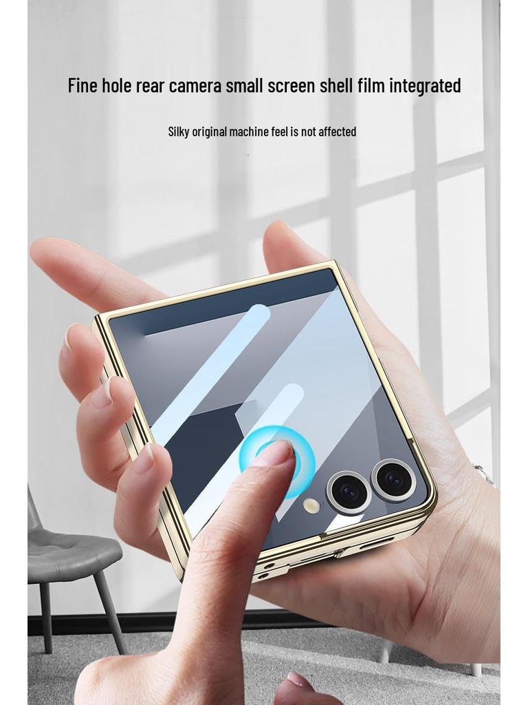 Samsung ZFlip7 Case: New Magnetic Wireless Charging, Transparent Rotating Bracket, GKK Compatible.