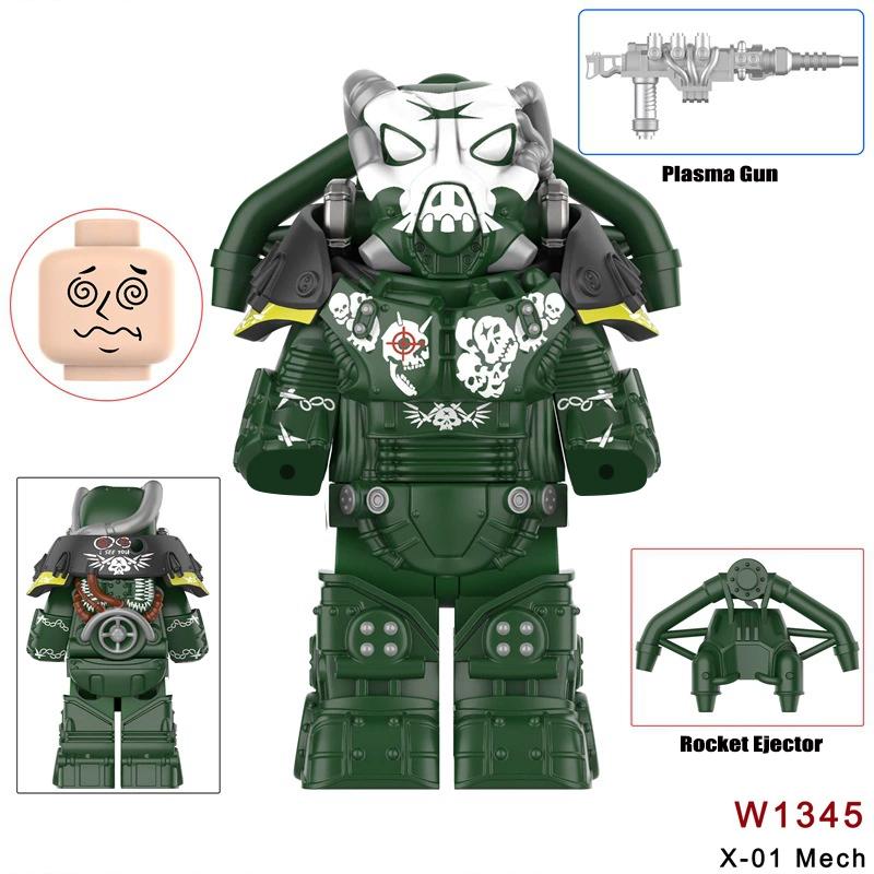Neueste Bos Game T60 Power Rüstung Armee Offiziere Soldaten Figur Maschinengewehr Modell Bausteine Kinderspielzeug Geschenke Junge Mädchen Juguetes