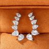 New Fashion Sterling Silver CZ Stud Earrings Women AAA Water Drop Cubic Zirconia Temperament Dangle Earrings Retro