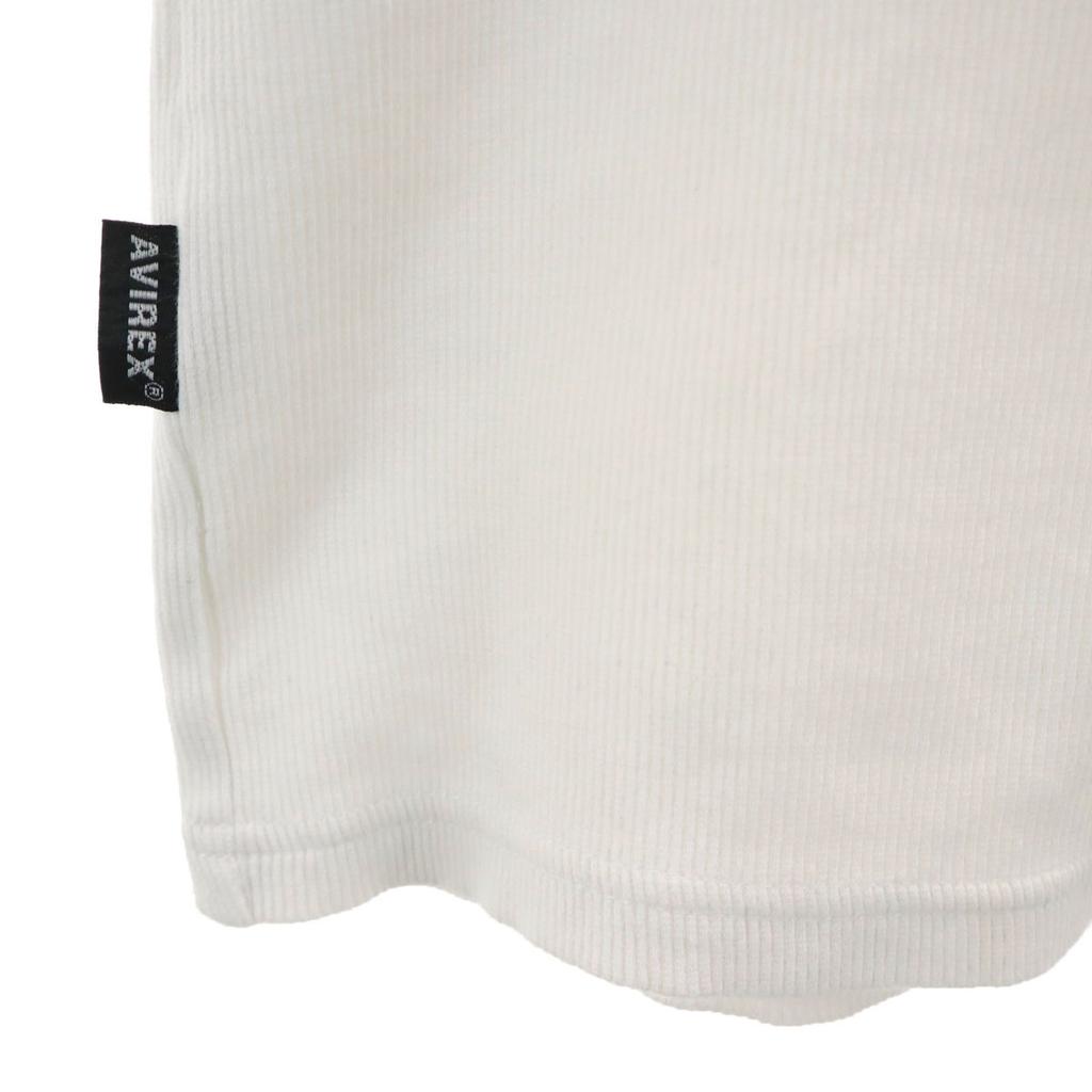 AVIREX Kortarmet ribbet T-skjorte M hvit Herre Brukt