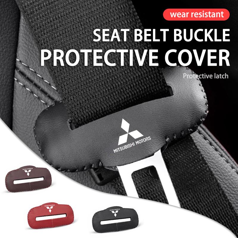 cwnqah1 cwmvjg1 For Mitsubishi Car Seat Belt Buckle Plug Leather Protective Cover Outlander Lancer Eclipse Mirage Xpander Attrage