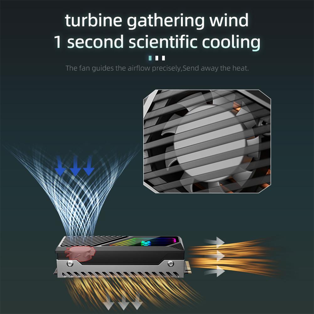 M.2 2280 SSD Heatsink Heat Sink Cooler with Thermal Silicone Pad 5V 3 Pin ARGB Hard Drive Heatsink SSD Cooler for M.2 2280 SSD