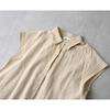 Women's Loose Fitting Pullover Short Sleeved Cotton and Linen Dress