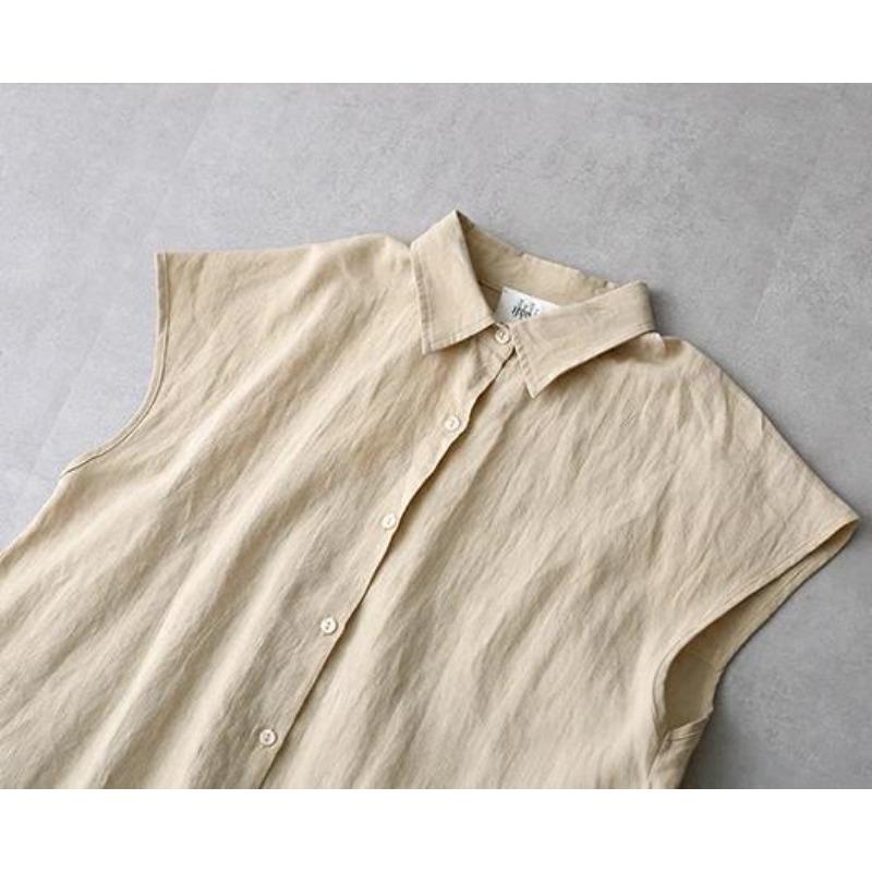 Women's Loose Fitting Pullover Short Sleeved Cotton and Linen Dress