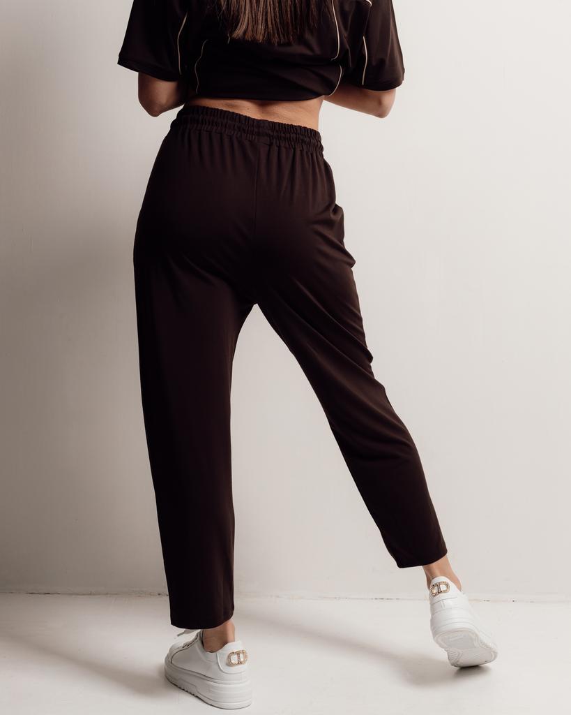 Women's Suit Butella 16544 M Chocolate (T-shirt, Pants)