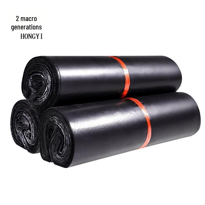 Robuster schwarzer PE-Versandbeutel & weißes Klebeband - Individueller Druck möglich