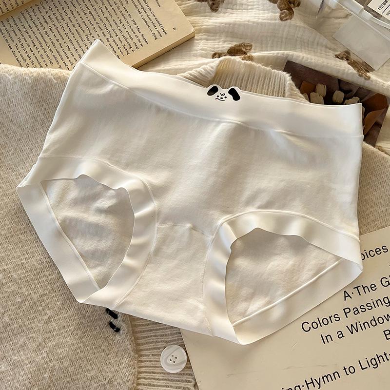 Damen Frühling Sommer Süße Dackel Aufdruck Baumwolle 10A Antibakteriell Verlängerter Schritt Mittlere Taille Slips