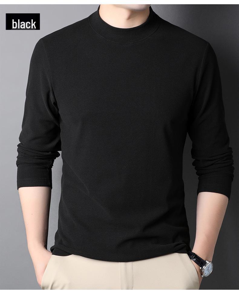 Men's Self-Heating Double-Sided Fleece Half-High Collar Sweatshirt - 2025 Autumn/Winter New Style Base Layer