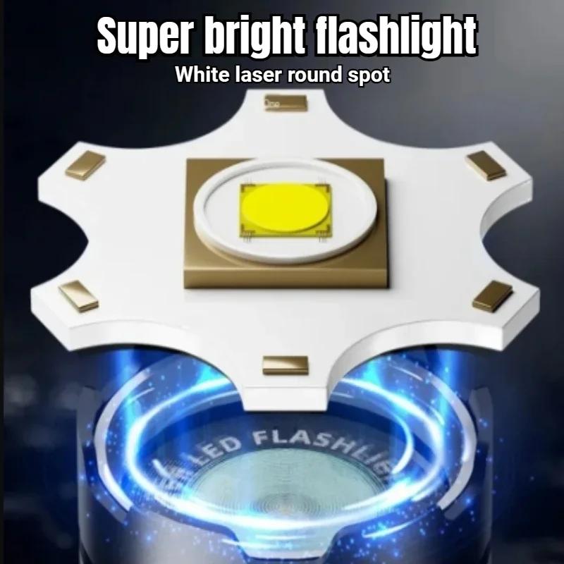 Φακός LED Υψηλής Ισχύος 10000MAH Κράμα Αλουμινίου Επαναφορτιζόμενος μέσω USB Αδιάβροχος Φανός με Ζουμ Φορητός Φακός Κάμπινγκ Ψαρέματος