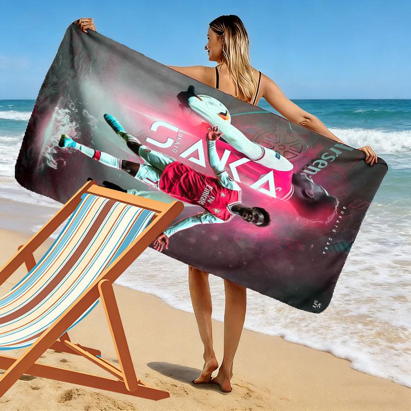 Bukayo Saka GOAT Beach Towel, Large Soft Quick Dry Towel for Beach Camping Swimming