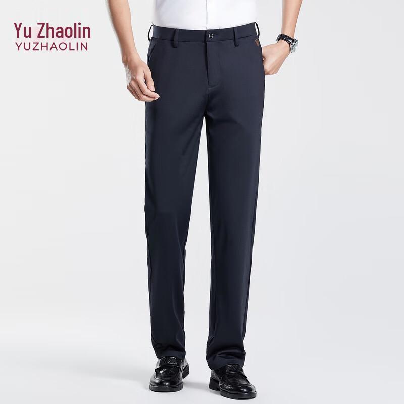 YUZHAOLIN Men s Minimalist Loose Straight Casual Pants 38 темно-синий