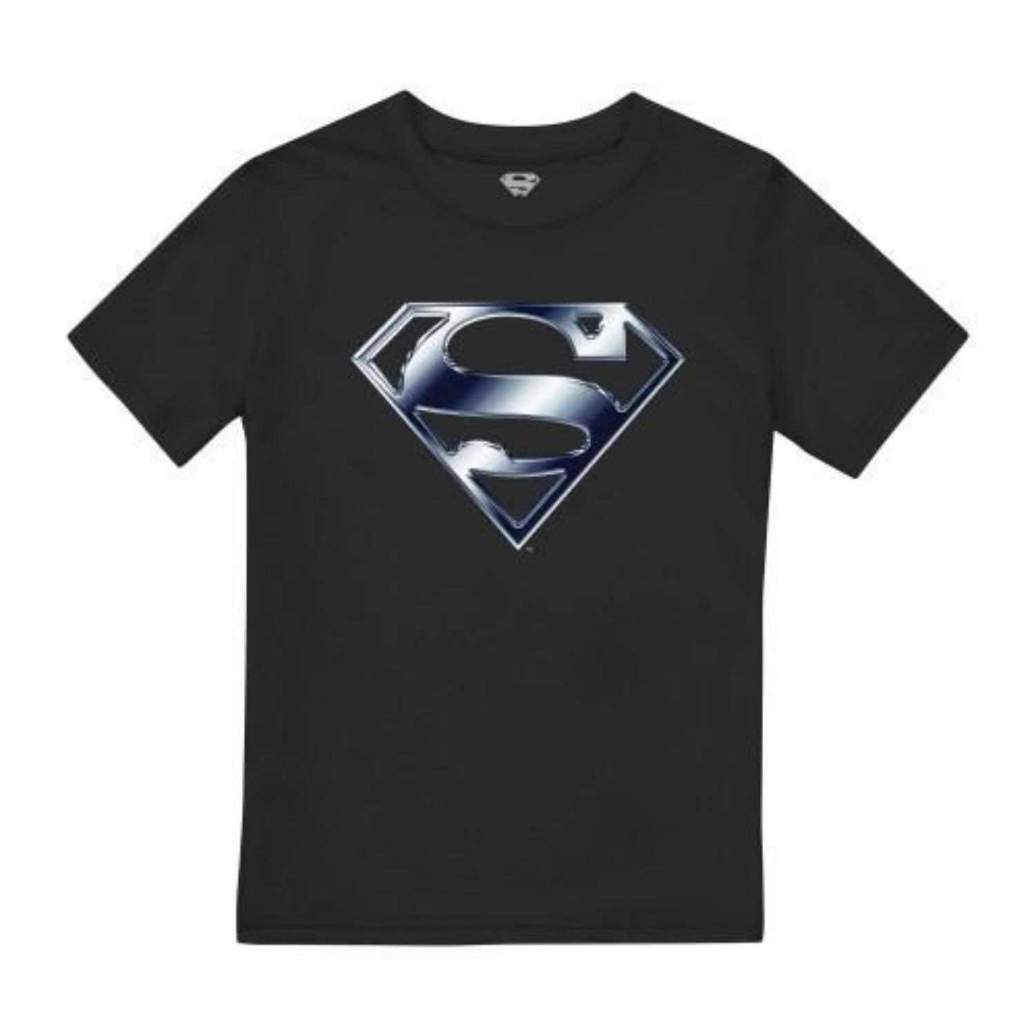 SUPERMAN Boys Chrome Logo T-Shirt S