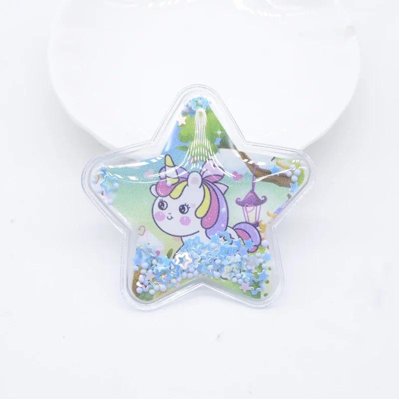 12Pcs 50mm Printed Colorful Star Sequins Appliques for DIY Girl Headwear Clips Bow Pendant Decor Accessories Clothes Patches