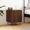 Bedside Table - Maison Exclusive - Brown Oak - Engineered Wood - Metal Legs, 1 Door