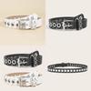 Minimalist Punk Style Pu Belt With Rivet Detailing For Casual Wear 2024