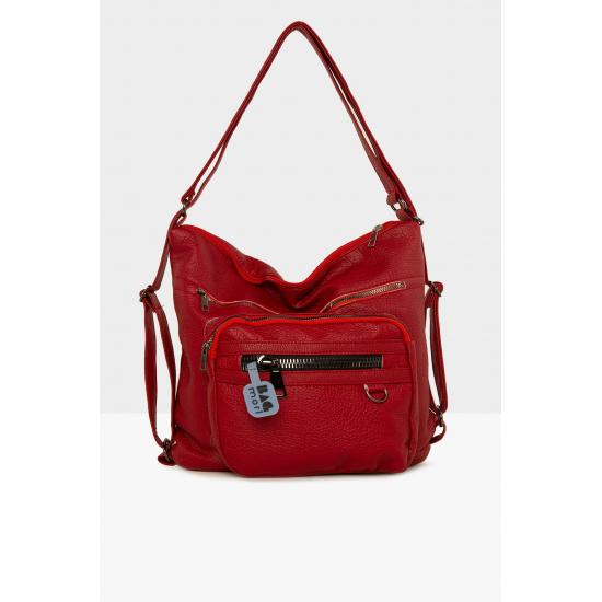 Bags and Suitcases Red Women's Large Single Pocket Loose Strap Hand, Shoulder And Backpack
