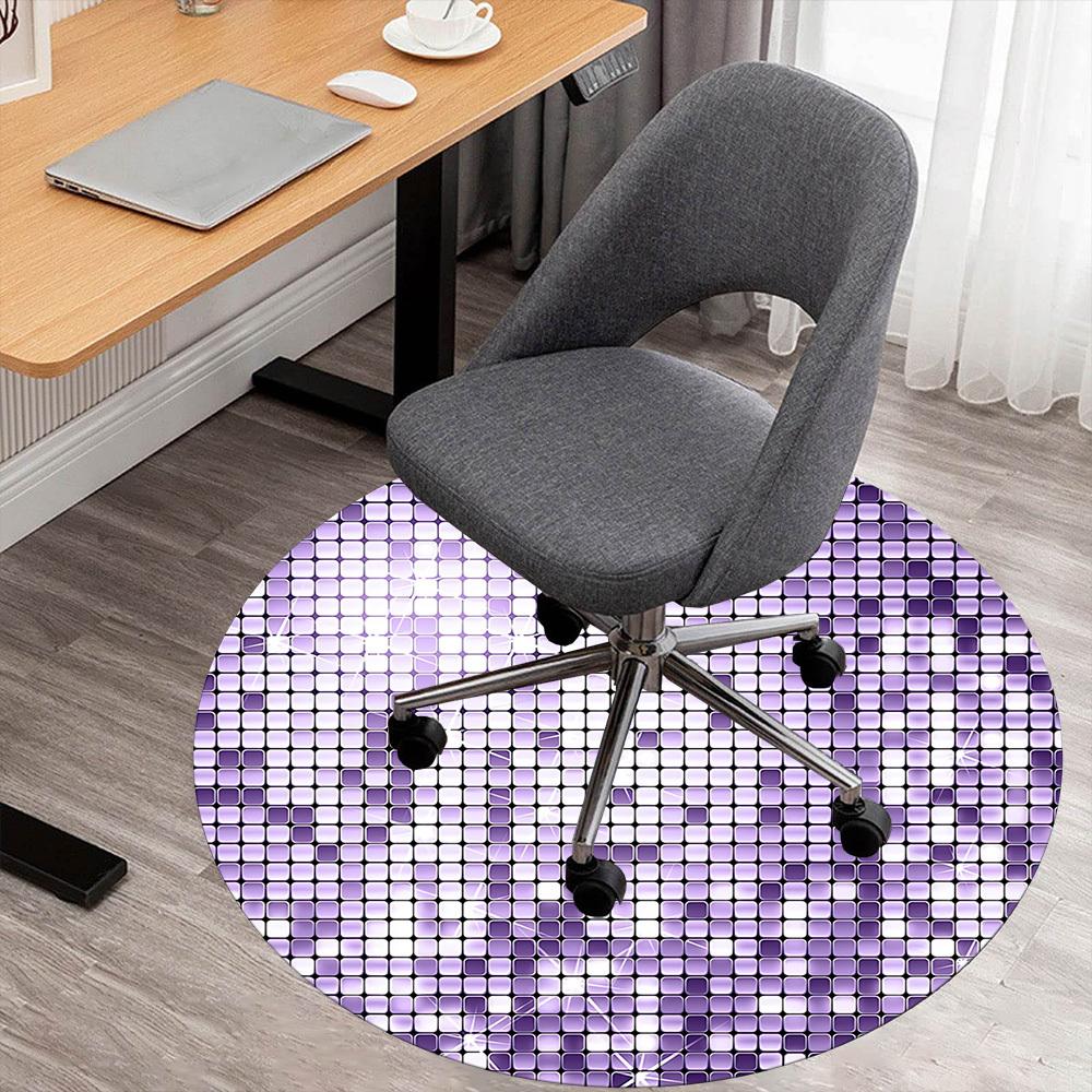 1pc Disco Tiles Round Chair mat Area Rug - Non-Slip, Floor Mat for Office, Bedroom, and Indoor Decor c1125180