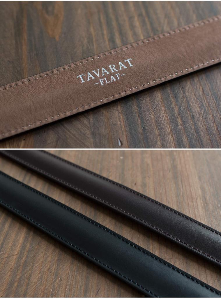 TAVARAT Genuine Leather Business Flat Series Men's Belt, 30mm, Adjustable, Casual, (Black)