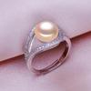 seniko Natural Freshwater Pearl Rings For Women Fashion Female Cubic Zirconia CZ Ring Pearl Jewelry Adjustable Ring