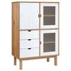VidaXL Buffet haut OTTA Marron et blanc 85x43x125 cm Bois massif pin 351308