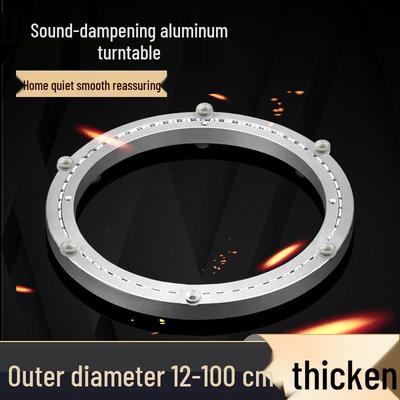 Aluminiumlegierung Lazy Susan Drehbarer Esstischfuß mit Glas und Massivholz